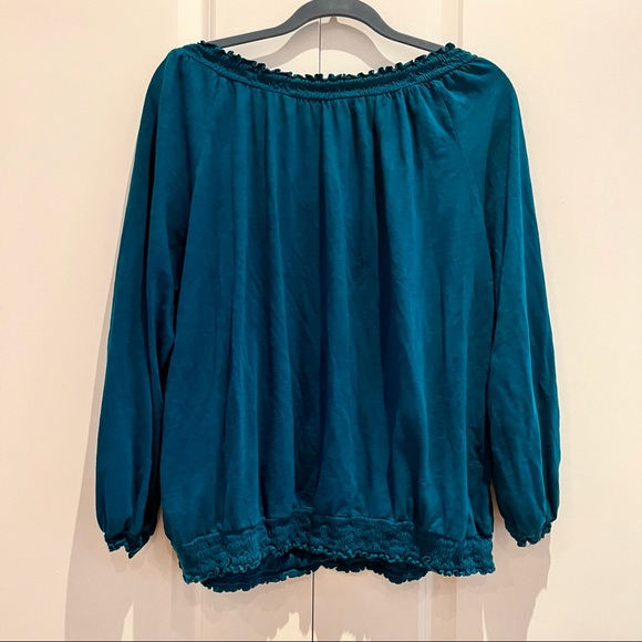 Teal elastic neck top - Picture 5 of 6